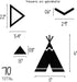 Tents Wall Decals Peel and Stick for Kids, Baby Bedroom Nursery and Living Room, Tribal TeePees Vinyl Wall Stickers Decor (Black)...