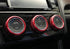iJDMTOY Compatible with Subaru WRX, STI, Impreza, Forester, XV Crosstrek, 3pc Red Anodized Aluminum AC Climate Control Turner Cover Rings...