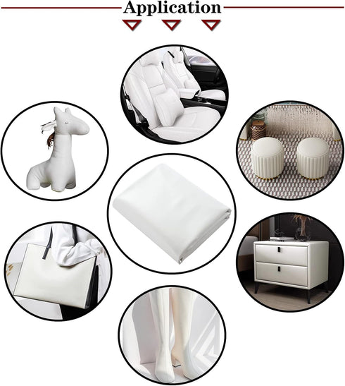 Vinyl Faux Leather Sheets:White Smooth Faux Leather Fabric Waterproof 54" x 36" Vinyl Upholstery Leather Soft Synthetic for Upholstery Car, Bags,D...