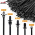 Xislet 160Pcs Universal Push Mount Cable Zip Tie Compatible with Cars Boat Trailer Polaris UTV Side By Side Jeep Wrangler Nylon Self Locking Cable...