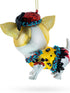 Chic Chihuahua Blown Glass Christmas Ornament...