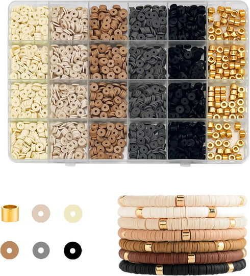 SEMATA Coffee Bracelets for Women Bracelets Making Kit Clay Beads for Jewelry Making Clay Beads for Bracelets Making Bracelet Clay Bead Kit Friend...