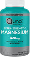 Qunol Magnesium Capsules 420mg, 100% DV, High Absorption Magnesium Supplement, Extra Strength, Bone and Muscle Health Supplement, 180 Count...