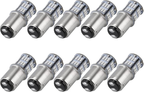10 Packs LED Light Bulbs Super Bright 1157 2057 2357 7528 BAY15D for Cars 12V Non-Polarity 39-SMD LED Chipsets with Projector for Turn Signal Ligh...