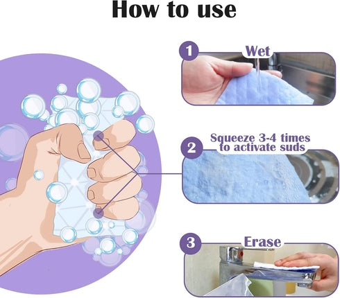24 Pack Light Scouring Pad with Foam, Triple Cleaning Scrub Pad Singles Heavy Duty Household Non-Scratch Abrasive Hand Pad Multi Surface Magic Spo...