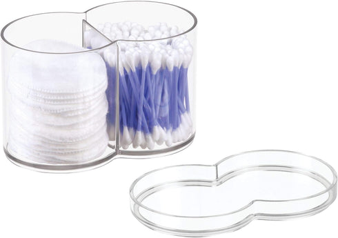 iDesign Round Plastic Canister Cosmetic Organizer with Top Tray Lid for Added Storage, The Clarity Collection – 6.12” x 3.62” x 4.35”, Clear...