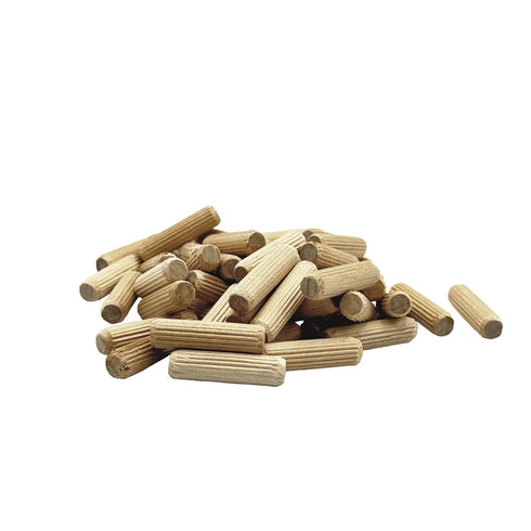 5/16" x 1 3/16" - 100 Pack Wooden Dowel Pins - Kiln Dried, Fluted, and Beveled (5/16" x 1 3/16", 100pk)...