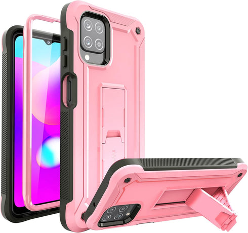 URBANITE Case for Samsung Galaxy A12 with Built-in Screen Protector, Dual Layer Shockproof Protective Phone Case, Military Grade Heavy Duty Cover ...