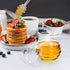 Lawei Glass Honey Jar with Dipper and Lid, 10 OZ Heat-Resistant Bee Hives Honey Pot, Clear Glass Honey Container for Store Honey and Syrup, Home a...