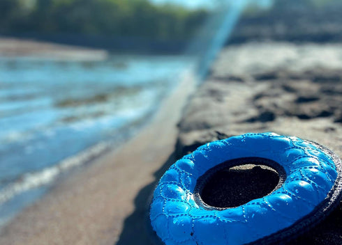 SuperChewy Tough Floating Dog Water Toy Strong Natural Rubber | Great Dog Fetch Toy | Pool Swimming Toy for Puppy| Durable Training Toy for Non-Ag...