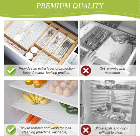Cooyes Refrigerator Liners 12" x 24", Super Absorbent Strong Grip Fridge Liners Washable, Refrigerator Shelf Liner for Kitchen Cabinets, Non-Adhes...