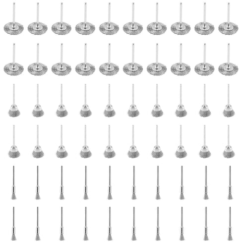 60 Pack Wire Wheel Brush Set, 1/8 Inch Shank Stainless Steel Brush Kit Rotary Buffing Brush Wheel, Rust Removal Tool Set, Wire Pen Brush + Bowl-Sh...