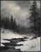 Posterizer 1 pcs-beautiful scenary of snowy winter in oil painting style-9-Landscape & Nature Art-GIft for Men Women Teens-Dining Room Decor- unfr...