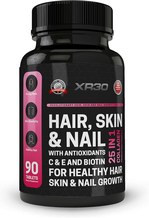 Hair, Skin & Nail - with Antioxidants C & E and Biotin - 90 Tablets - Made in USA...