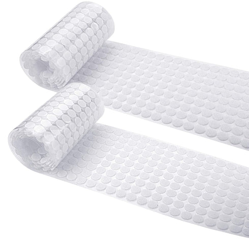 JANYUN 1008pcs Self Adhesive Dots,2/5" 10mm Diameter Sticky Dots Back Dots Hook and Loop Tapes White Classroom Office Home...