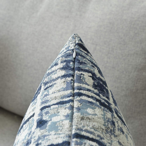 Jacquard Decorative Throw Pillow Covers for Couch Set of 2, 18x18 Inches, Navy Blue...