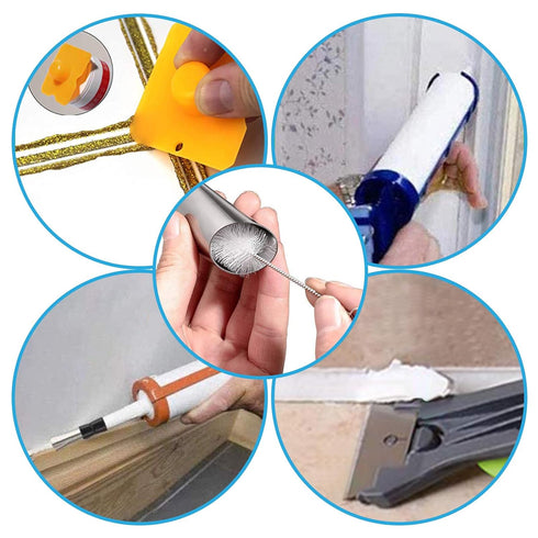 Caulking Tool Kit, 28PCS Silicone Caulking Tools(Stainless Steelhead) Caulking Tool Sets Silicone Sealant Finishing Tool, Great Tools for Kitchen ...