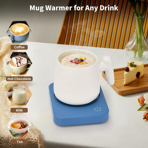 VOBAGA Coffee Mug Warmer, 4 Hours Auto Shut Off Cup Warmer for Office Home Desk with 3 Temperature Settings, Electric Beverage Warmer for Cocoa,Te...