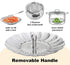 3-Piece Steamer Basket Set: Stainless Steel Adjustable Folding Veggie and Seafood Steamer, Expandable to Fit Various Pot Sizes: 5.5" to 8.3", 6.3"...