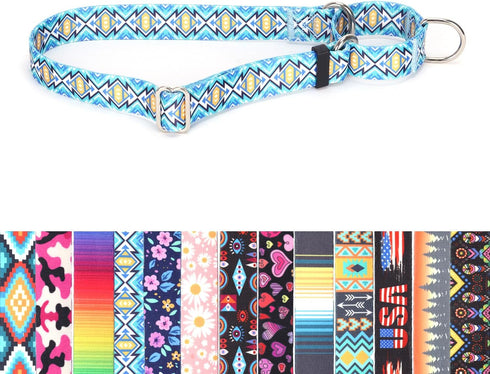 Martingale Collar for Dogs, No-Slip Escape Proof Choke No Pull Cinch Soft Nylon Dog Training Collars Adjustable for Small Medium Large Breed Pet D...