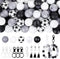 JarThenaAMCS Soccer Silicone Beads for Keychain Making Kit with 114Pcs 15mm Black White Gray DIY Silicone Beads Tassels Key Rings for Home Office ...