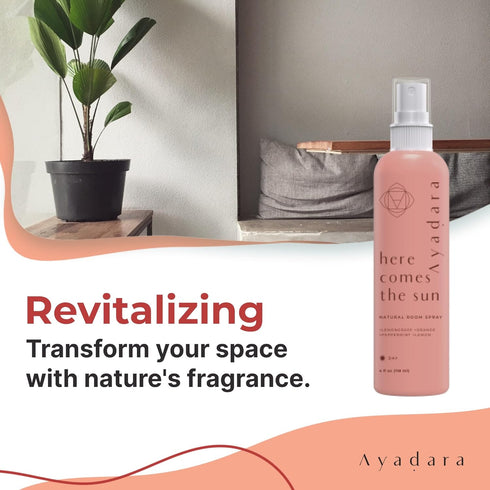 Natural Room Spray | Refreshing Citrus Air Freshener for Home & Office | Witch Hazel, Lemongrass, & Peppermint Oil Room Deodorizer Spray | Nature-...