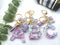 Purple-Blue Pink Green Resin Alphabet Initial Letter Keychain Tassel Butterfly Key Ring for Purse Handbag Car Keys...