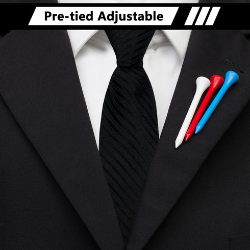 Mantieqingway Black/Red Tie Pre-tied Adjustable Zipper Neck Ties for Men, Mens Necktie for Office Graduation School Uniforms...