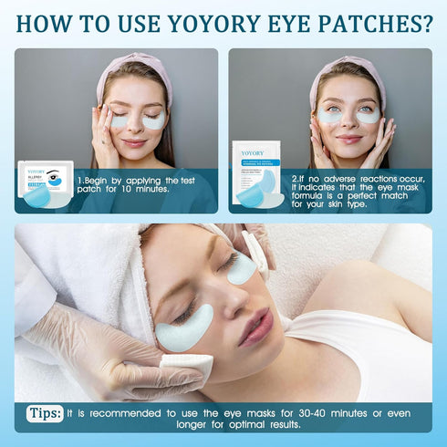 Under Eye Patches Masks - for Dark Circles, Wrinkles, Puffy Eyes, Fine Lines, Eye Bags Treatment with Hyaluronic Acid and Collagen, Hydrating and ...