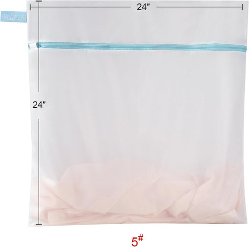 Polecasa Premium Soft Fine Mesh Laundry Bags with Sturdy Zipper for Delicates - 2 Pack Jumbo Durable Laundry Wash Bags - Protect Clothes in Washin...