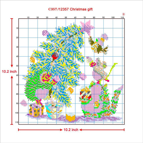 Printed Cross Stitch Kits 11CT 14X14 inch 100% Cotton Holiday Gift DIY Embroidery Starter Kits Easy Patterns Embroidery for Girls Crafts DMC Stamp...