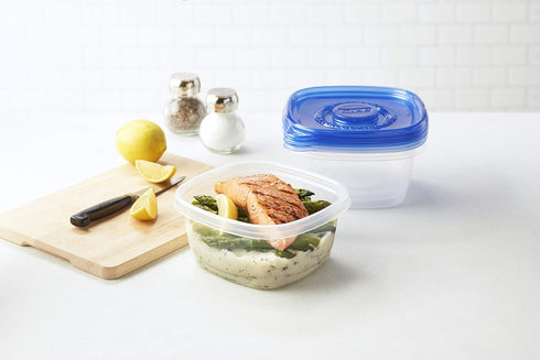 Glad GladWare Tall Entrée Food Storage Containers | Large Square Containers for Food Hold up to 42 Ounces of Food, 3 Count | Strong and Sturdy Lar...