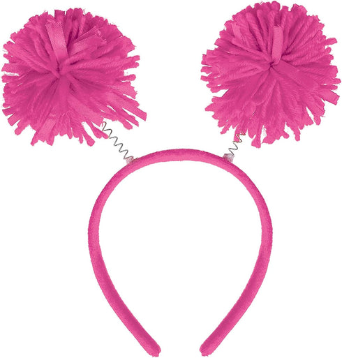Amscan Head Bopper with Pom Pom Costume Headwear, Pink, One Size, 9" x 4 1/2"...