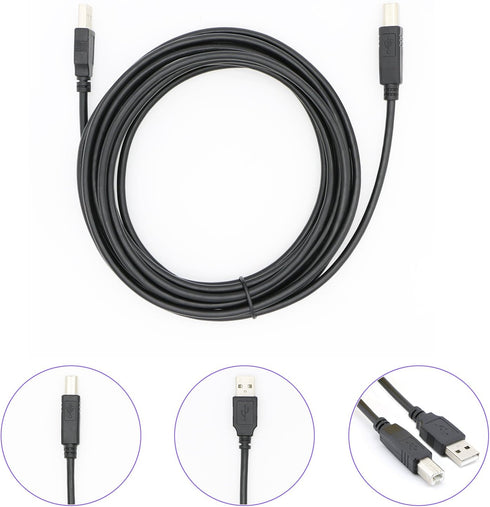 USB 2.0 Cable A Male to B Male Cable for Printer Scanner (25 Feet)...