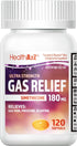 HealthA2Z® Gas Relief Simethicone 180mg | Ultra Strength | Relieves from Stomach Discomfort and Gas | Anti Flatulence | Relieves Gas Fast (120 Cou...