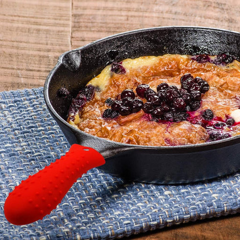Silicone Cast Iron Potholder Set - Hot Handle Holder with 2 x Pan Scrapers & Silicone Hot Pad...