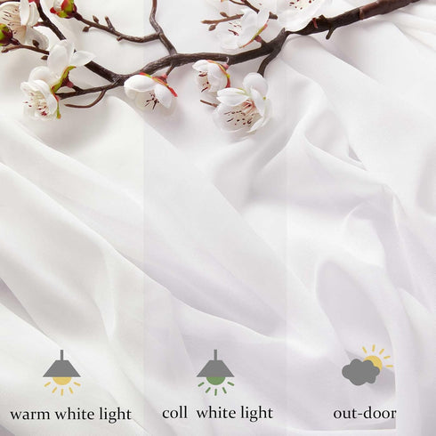 Chiffon Fabric by The Yard,White 58 Inches Wide 3 Yards Sheer Fabric Continuous Solid Color Draping Fabric for Party Clothes DIY Crafts...