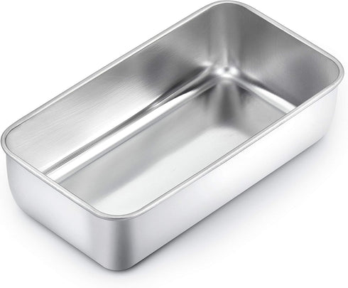 TeamFar Loaf Pan, 9¼” × 5” Bread Loaf Pan Meatloaf Pan Stainless Steel for Baking Bread Cake Toast, Healthy & Durable, Dishwasher Safe & Easy Clea...