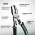 DURATECH 6-in-1 Linesman Pliers, 8.5" Multipurpose Combination Pliers with Wire Stripper/Crimper/Cutter Function, Heavy Duty Side-Cutting Pliers f...