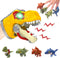 COSOOS T-Rex Dinosaur Hand Puppet with Realistic Roar Sound, Glowing Eyes, Movable Mouth & 4 Little Dinosaur Toys, Jurassic Storytelling Adventure...