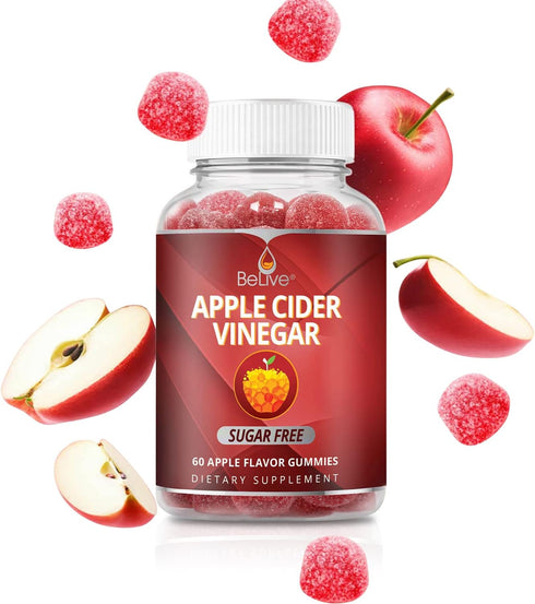 BeLive Apple Cider Vinegar Gummies - ACV Gummies Without Sugar I Detox & Cleanse Digestive Health I Alternative to Capsules, Vegan, Keto Friendly,...
