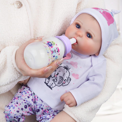 JIZHI Reborn Baby Doll Bottle and Magnetic Pacifier Set, Baby Doll Accessories for Reborn Baby Dolls, Pretend Play Feeding Toy Kids Gift (Purple)...