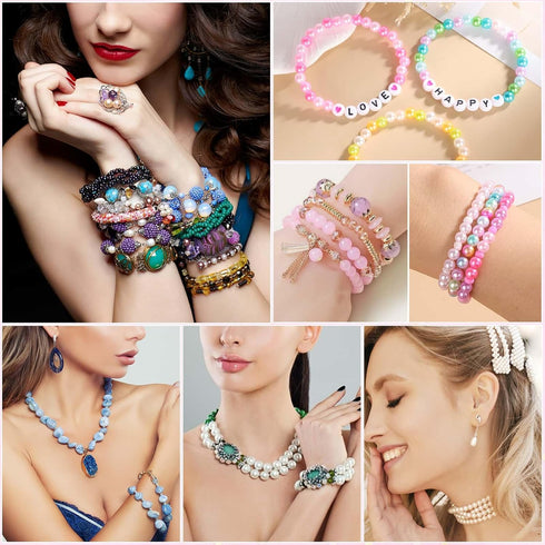 Cridoz Elastic String Fixing Coating with 1mm Bracelet String Cord Stretchy String Beading Thread for Clay Beads Friendship Bracelet Jewelry Makin...