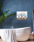 Hydrangea Wall Art Bedroom Decor: Relax Soak Unwind Wall Art Floral Paintings Aqua Flower Pictures Wall Decor Modern Farmhouse Style Butterfly Pri...