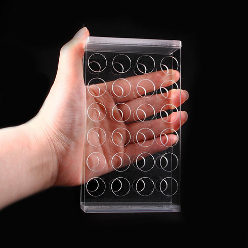 2 Pack Acrylic Test Tube Rack, 24Wells, for 5/9“ OD Tube (13 ±0.1mm?MAX for 14mm) Centrifuge Tube Holder for Labortory Holder Lab Test Tube Transp...