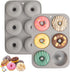 Silicone Donut Mold for 6 Doughnuts, Set of 2. Food Grade LFGB Silicone Bagels Baking Pan, Non-Stick, Dishwasher Safe, Heat Resistant and Microwav...