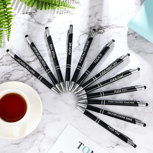 12 Pcs Funny Pens Complaining Inspirational Pen Passive Positive Office Pens Black Ink Novelty Pen Screen Touch Stylus for Colleague Work Gifts Su...