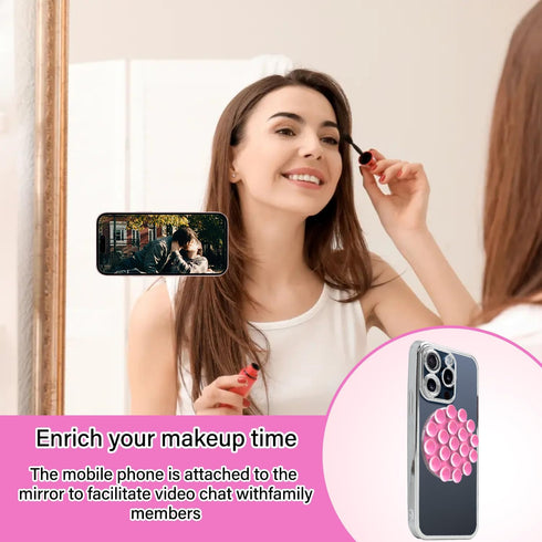Silicone Suction Phone Case Magnetic Phone Mount, Silicon Hands-Free Phone Accessory for iPhone and Android, Mirror Shower Phone Holder, Tiktok Vi...