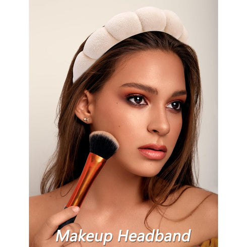 VELSCRUN 6 Pack Spa Headband, Makeup Headband, Face Wash Headband, Skincare Headbands, Brown Sponge Hair Band Bow Tie Spa Headband for Washing Fac...