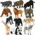 Small Montessori Animal Figures with Flash Cards, Realistic Animal Figurines Toys, Montessori Materials Homeschool Preschool Science Educational M...
